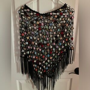 Crochet and tassel shawl/pancho